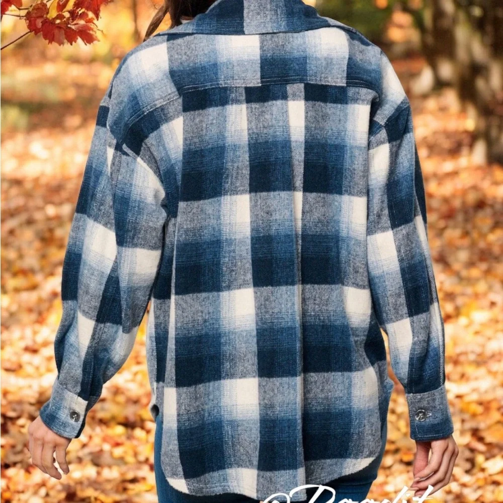 EIGHTY THREADS blues part wool shacket S M L - Picture 4 of 10